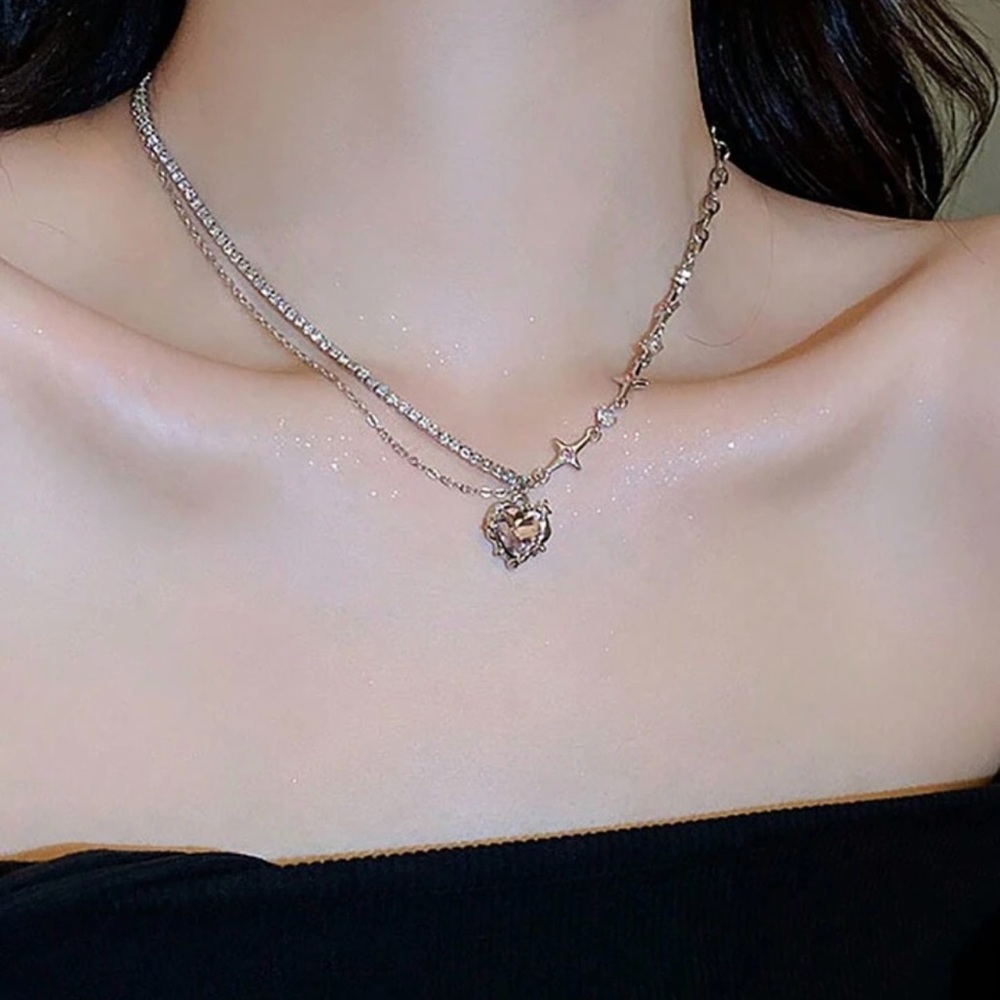 E-Girl/Y2K Aesthetic Layered Heart Necklace